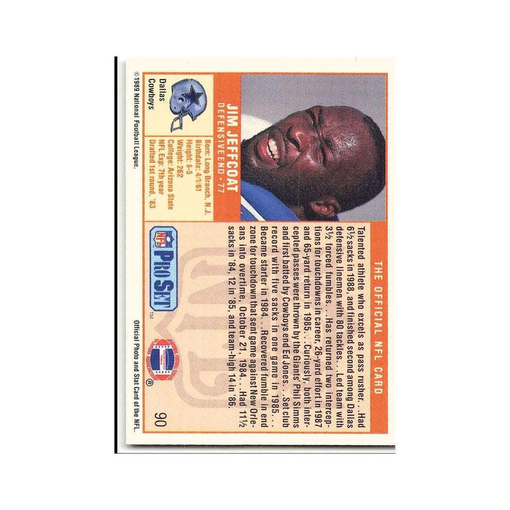 Jim Jeffcoat 1989 Pro Set #90 Dallas Cowboys Football Card NM