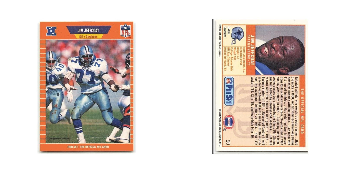 Jim Jeffcoat 1989 Pro Set #90 Dallas Cowboys Football Card NM