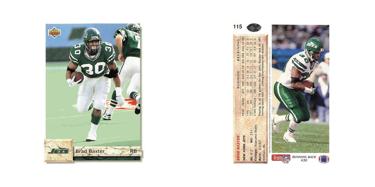 Brad Baxter 1992 Upper Deck #115 New York Jets Football Card NM