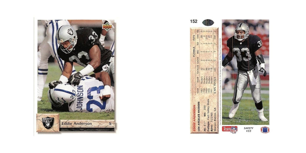 Eddie Anderson 1992 Upper Deck #152 Los Angeles Raiders Football Card NM