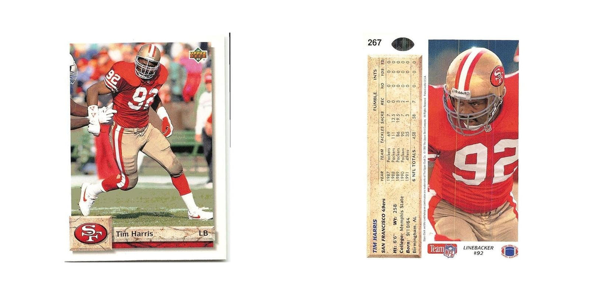 Tim Harris 1992 Upper Deck #267 San Francisco 49ers Football Card NM