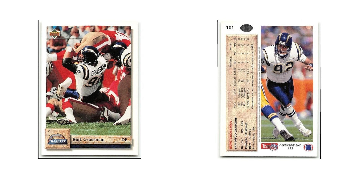 Burt Grossman 1992 Upper Deck #101 San Diego Chargers Football Card NM