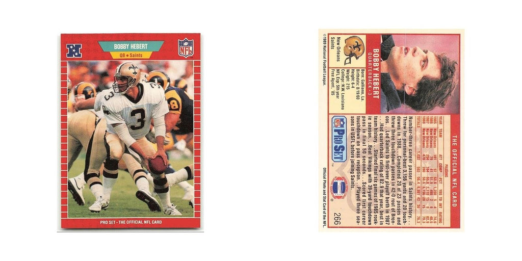 Bobby Hebert 1989 Pro Set #266A New Orleans Saints Football Card NM