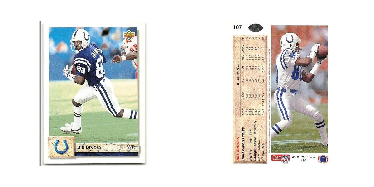 Bill Brooks 1992 Upper Deck #107 Indianapolis Colts Football Card NM