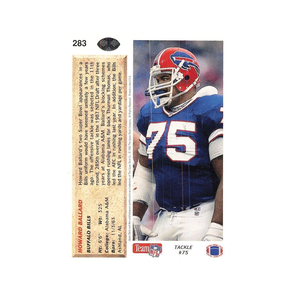 Howard Ballard 1992 Upper Deck #283 Buffalo Bills Football Card NM