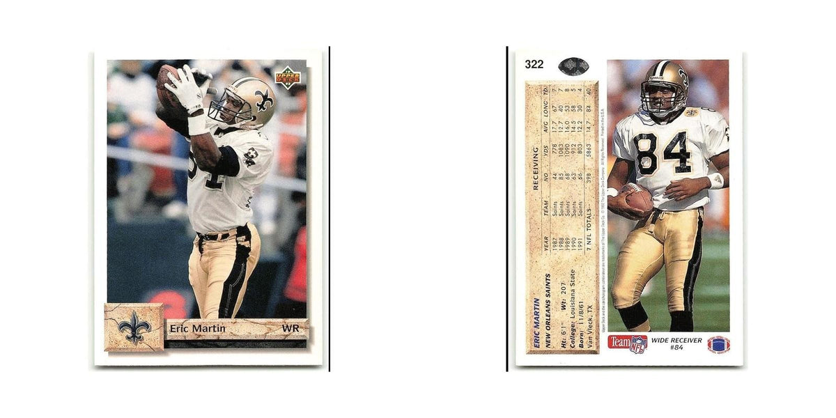 Eric Martin 1992 Upper Deck #322 New Orleans Saints Football Card NM
