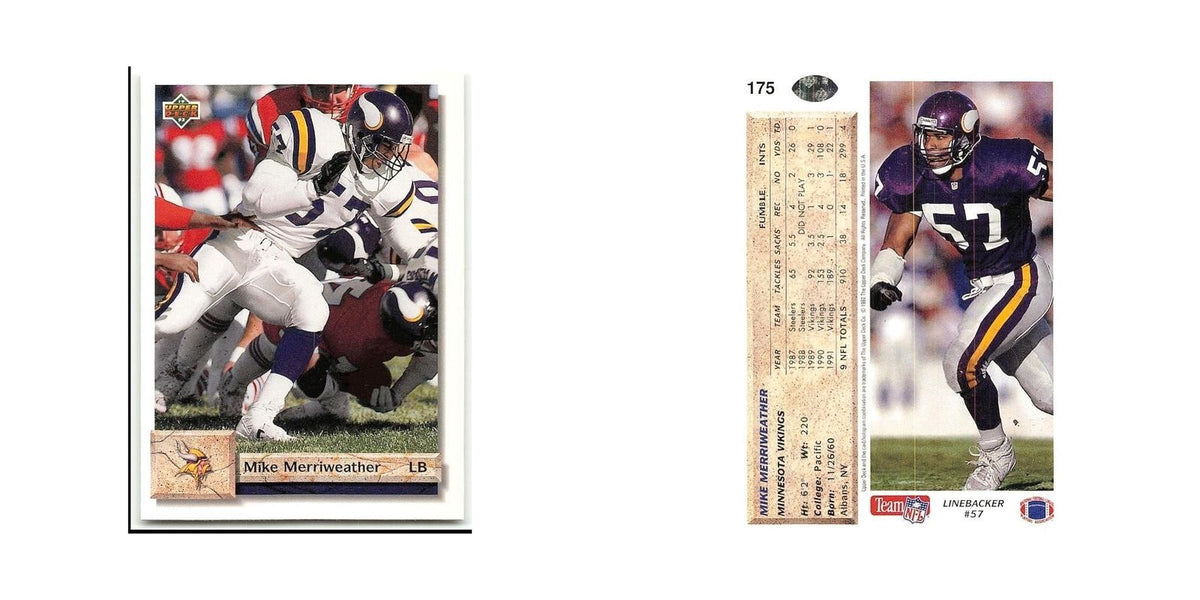 Mike Merriweather 1992 Upper Deck #175 Minnesota Vikings Football Card NM