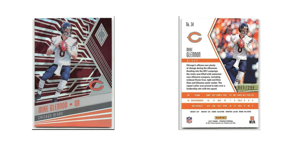 Mike Glennon #/299 2017 Panini Phoenix Red #34 Chicago Bears Football Card NM
