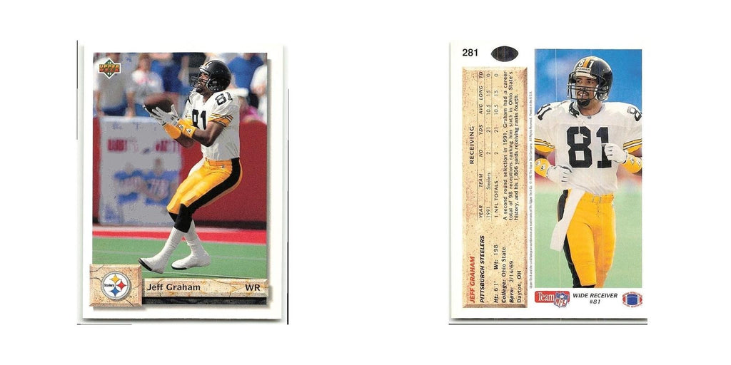 Jeff Graham 1992 Upper Deck #281 Pittsburgh Steelers Football Card NM