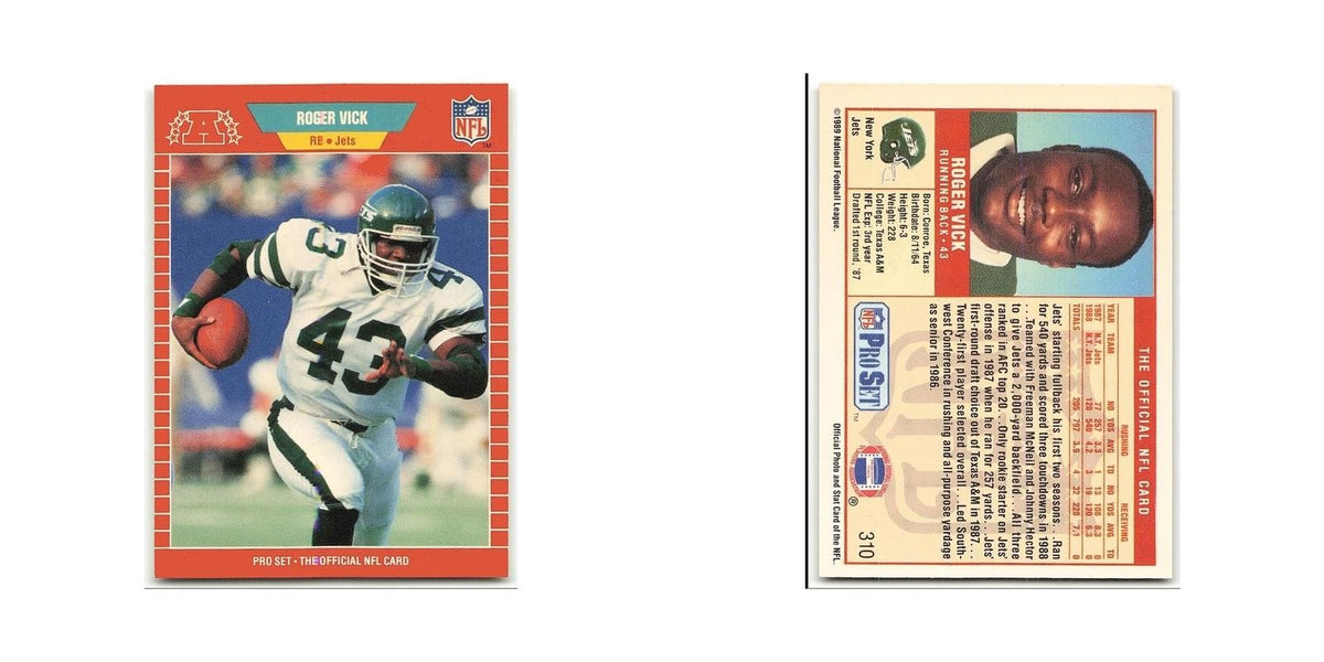 Roger Vick 1989 Pro Set #310 New York Jets Football Card NM