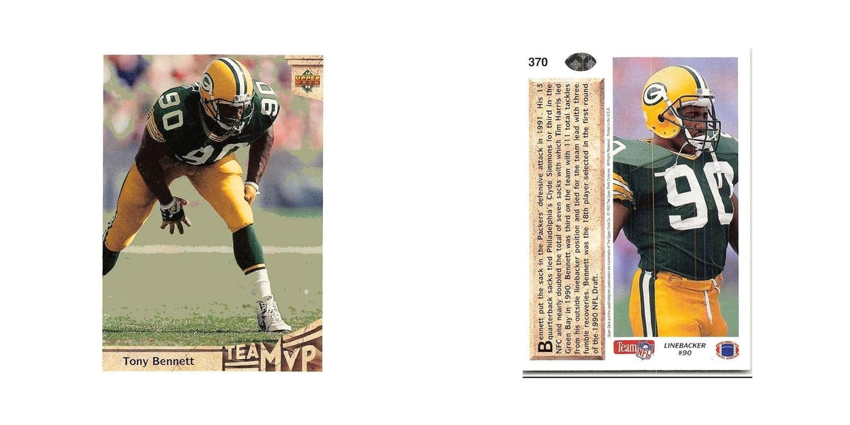 Tony Bennett 1992 Upper Deck #370 Green Bay Packers Football Card NM