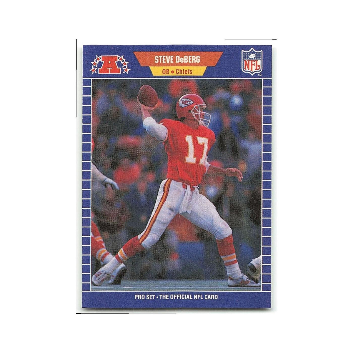 Steve DeBerg 1989 Pro Set #172 Kansas City Chiefs Football Card NM