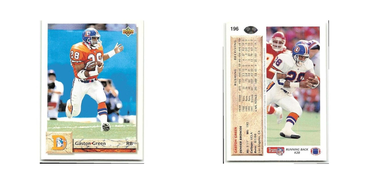 Gaston Green 1992 Upper Deck #196 Denver Broncos Football Card NM