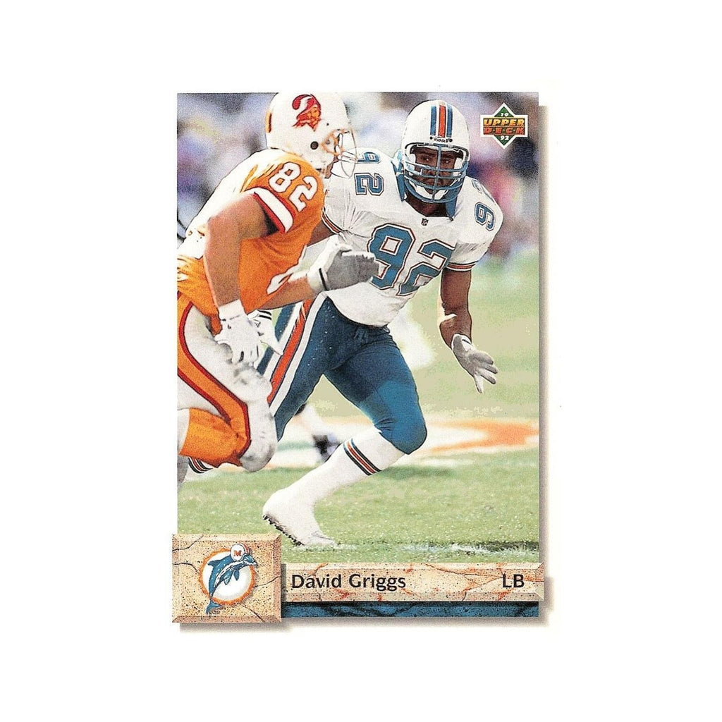 David Griggs 1992 Upper Deck #165 Miami Dolphins Football Card NM