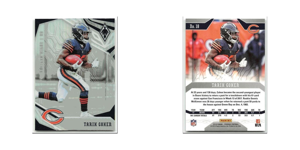 Tarik Cohen 2018 Panini Phoenix #18 Chicago Bears Football Card NM