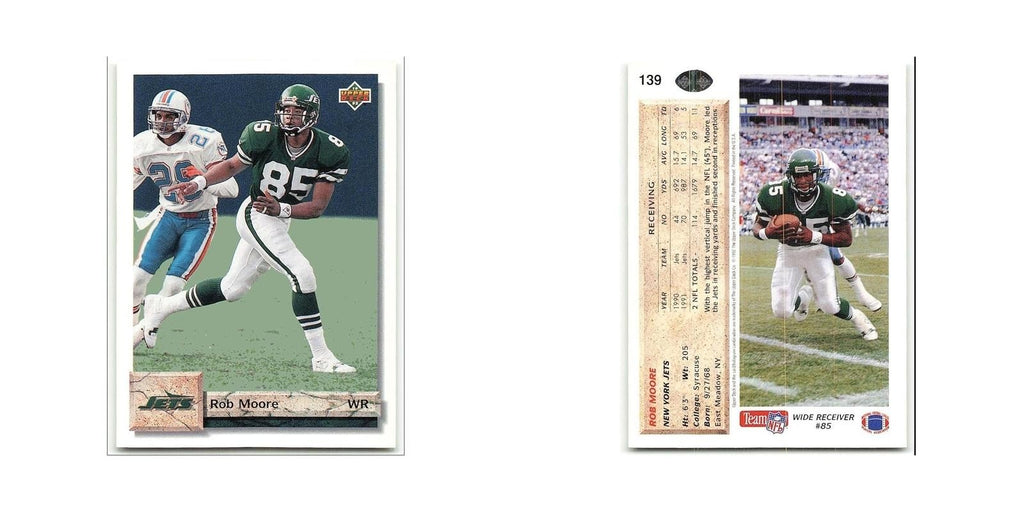 Rob Moore 1992 Upper Deck #139 New York Jets Football Card NM