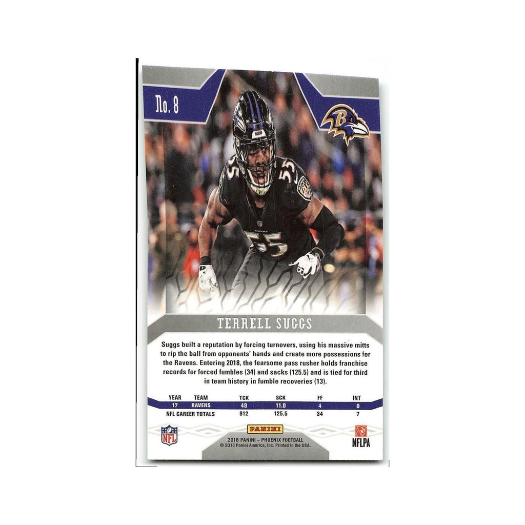 Terrell Suggs 2018 Panini Phoenix #8 Baltimore Ravens Football Card NM