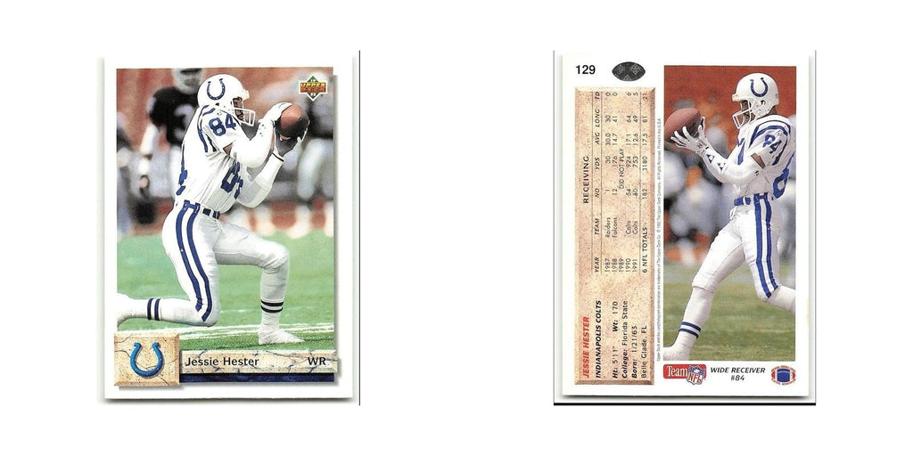 Jessie Hester 1992 Upper Deck #129 Indianapolis Colts Football Card NM