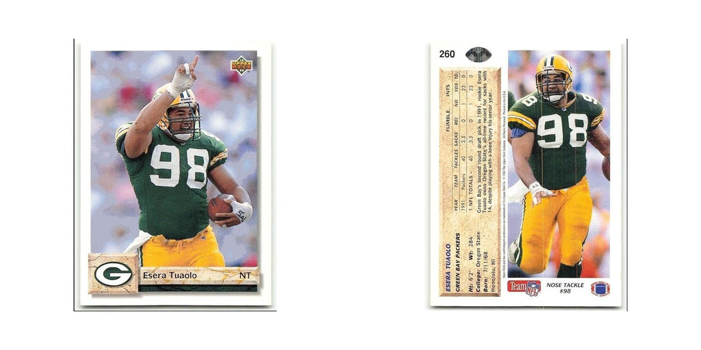 Esera Tuaolo 1992 Upper Deck #260 Green Bay Packers Football Card NM