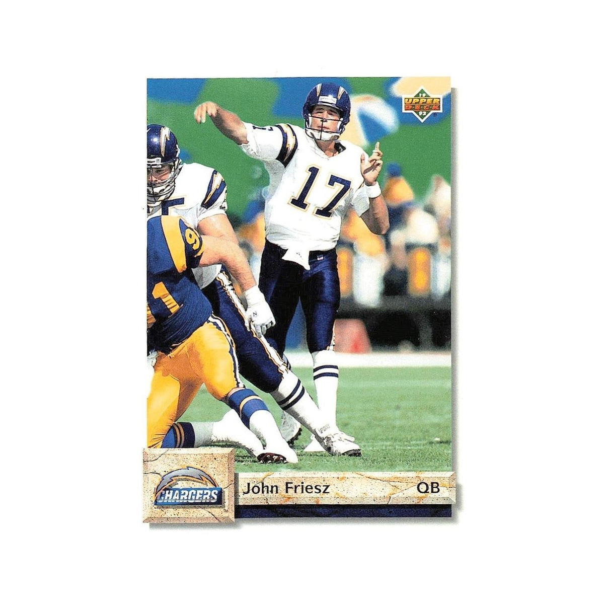 John Friesz 1992 Upper Deck #150 San Diego Chargers Football Card NM