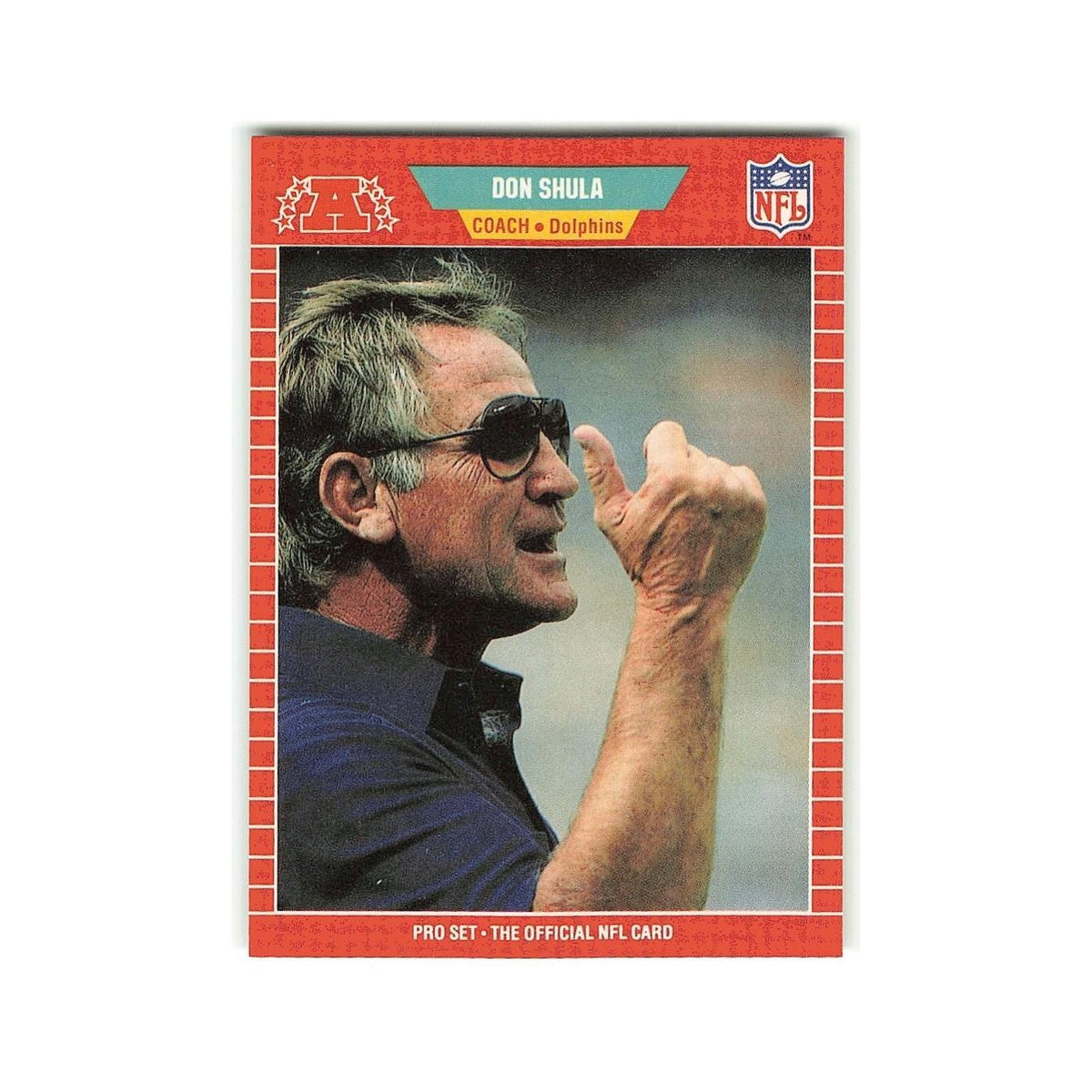 Don Shula 1989 Pro Set #225 Miami Dolphins Football Card NM