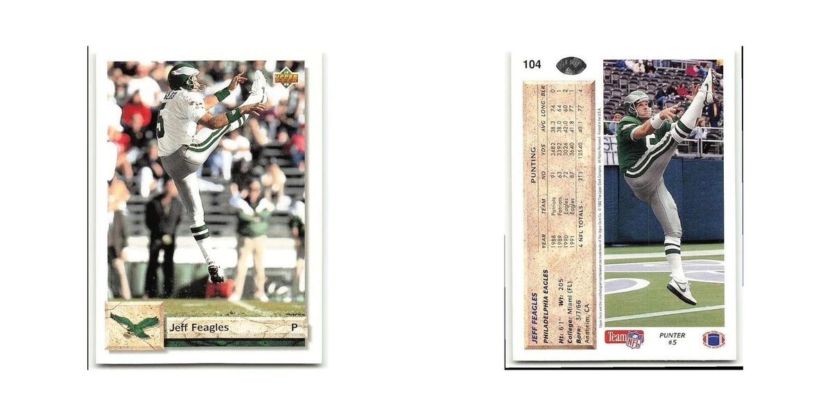 Jeff Feagles 1992 Upper Deck #104 Philadelphia Eagles Football Card NM