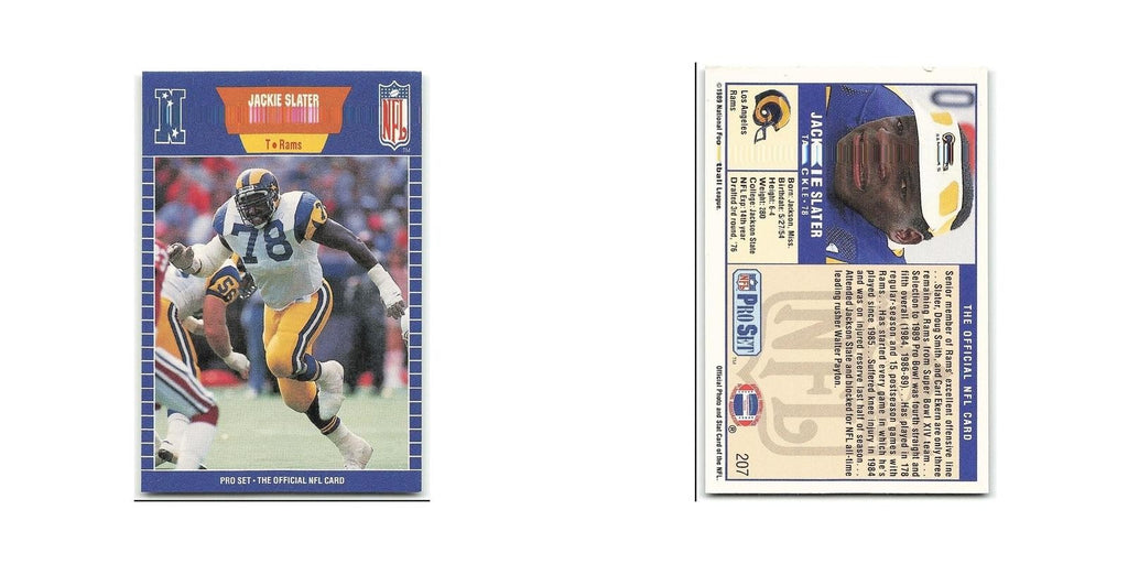 Jackie Slater 1989 Pro Set #207 Los Angeles Rams Football Card NM