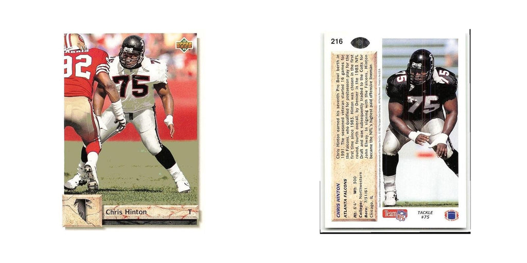 Chris Hinton 1992 Upper Deck #216 Atlanta Falcons Football Card NM