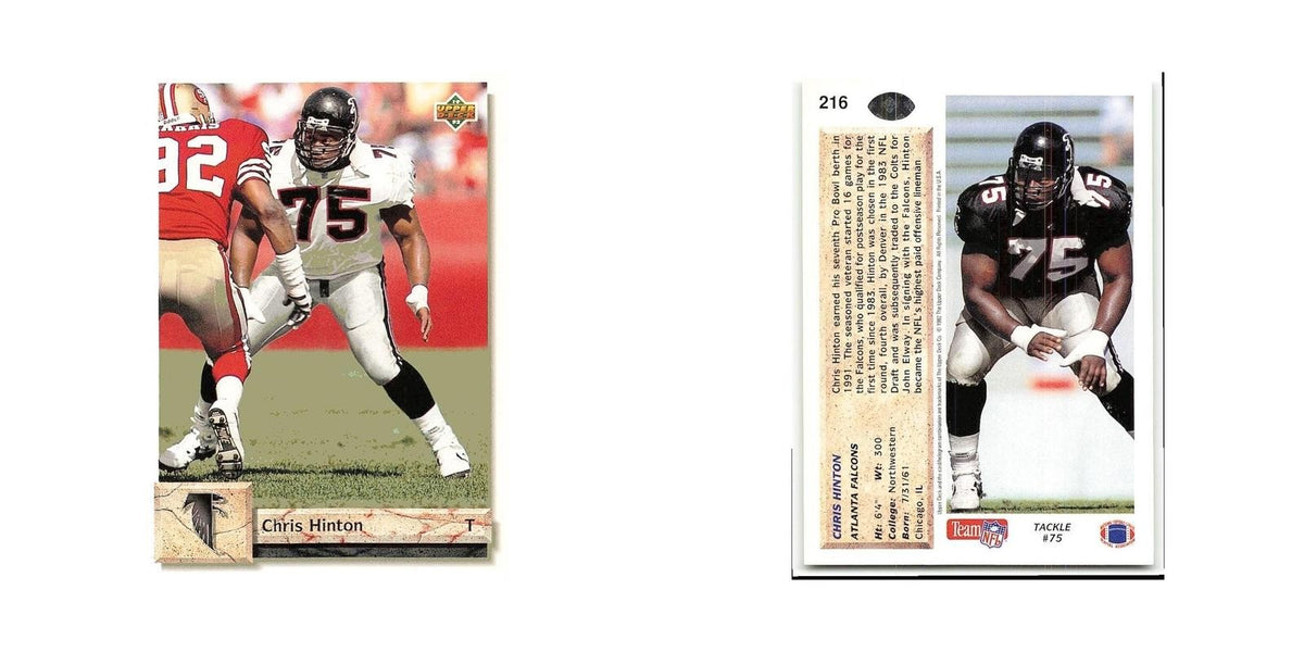 Chris Hinton 1992 Upper Deck #216 Atlanta Falcons Football Card NM