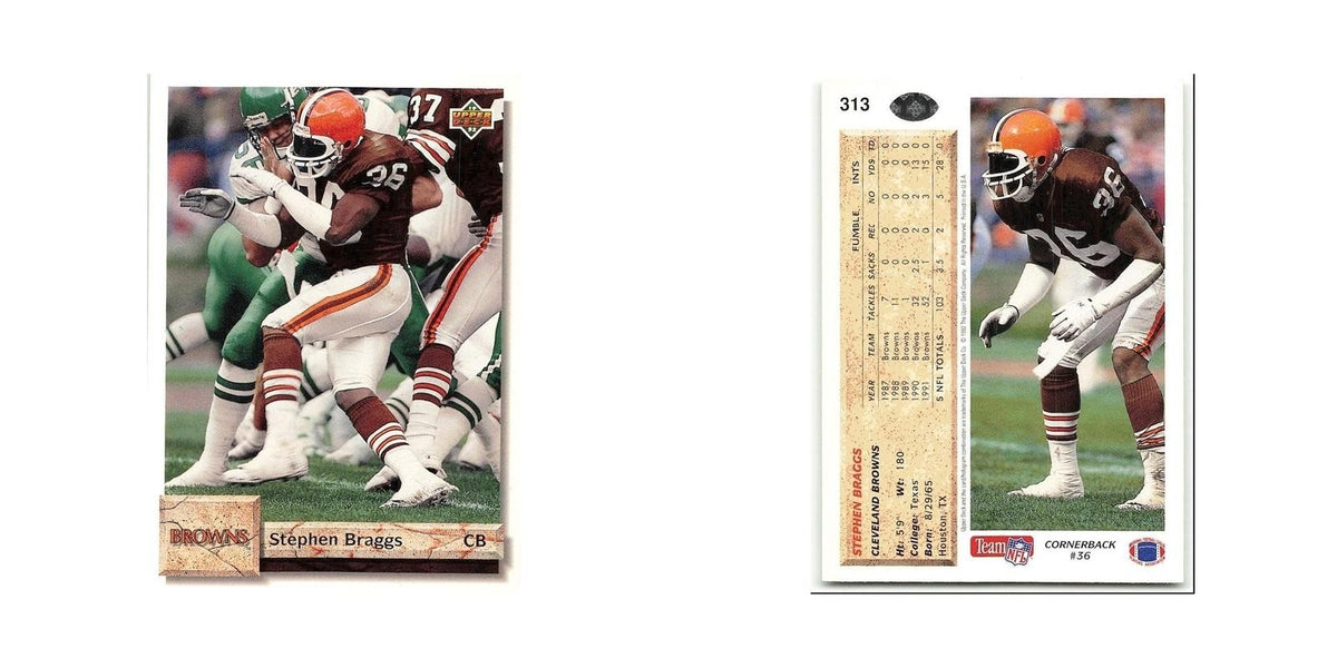 Stephen Braggs 1992 Upper Deck #313 Cleveland Browns Football Card NM