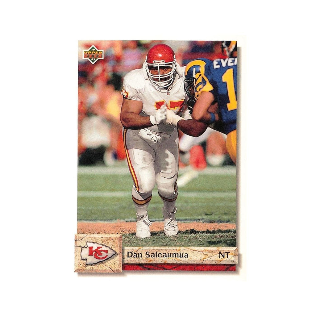 Dan Saleaumua 1992 Upper Deck #337 Kansas City Chiefs Football Card NM