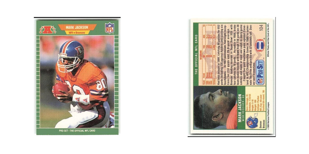 Mark Jackson 1989 Pro Set #104 Denver Broncos Football Card NM
