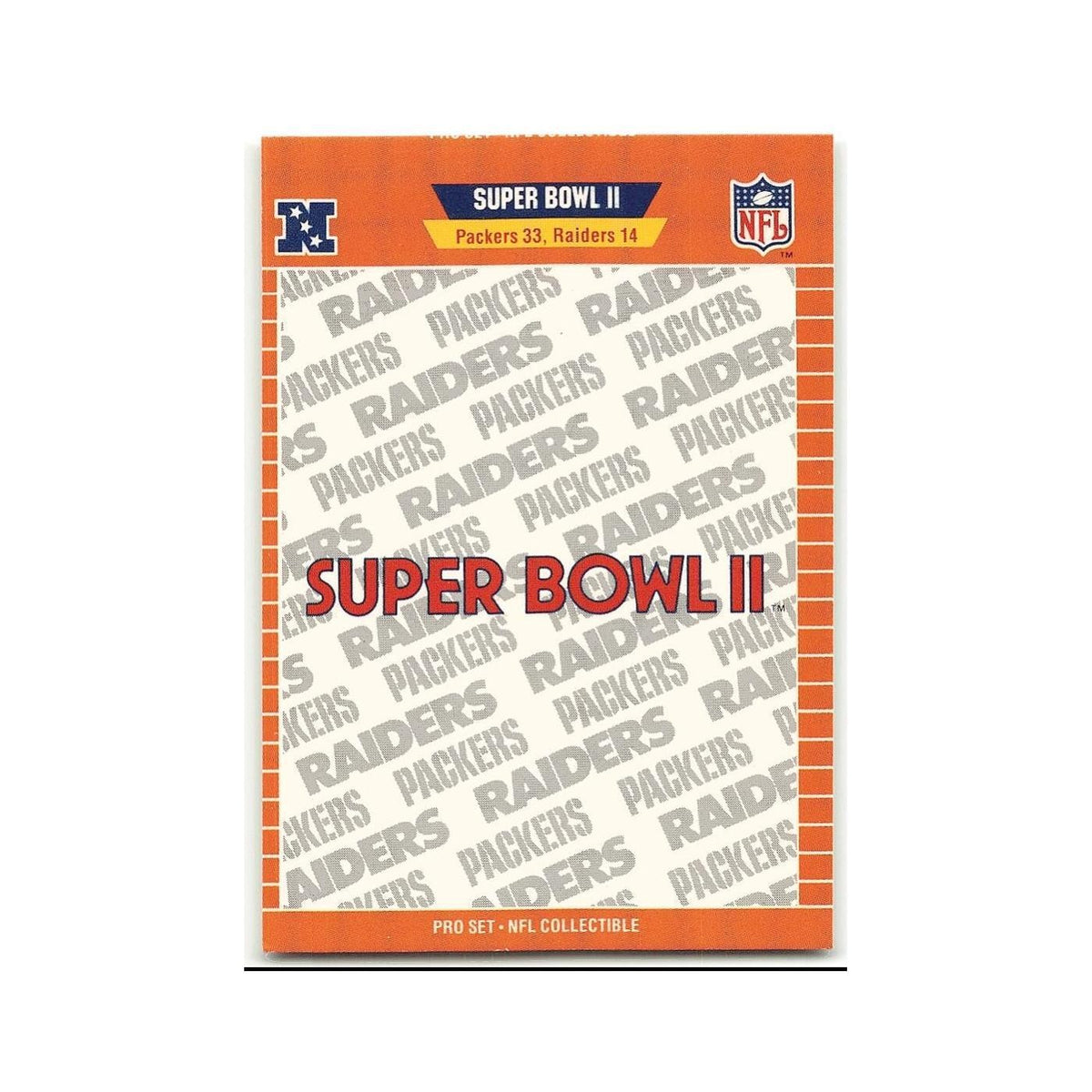 Super Bowl II 1989 Pro Set #II Green Bay Packers Football Card NM