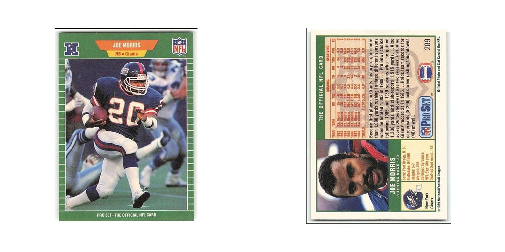 Joe Morris 1989 Pro Set #289 New York Giants Football Card NM