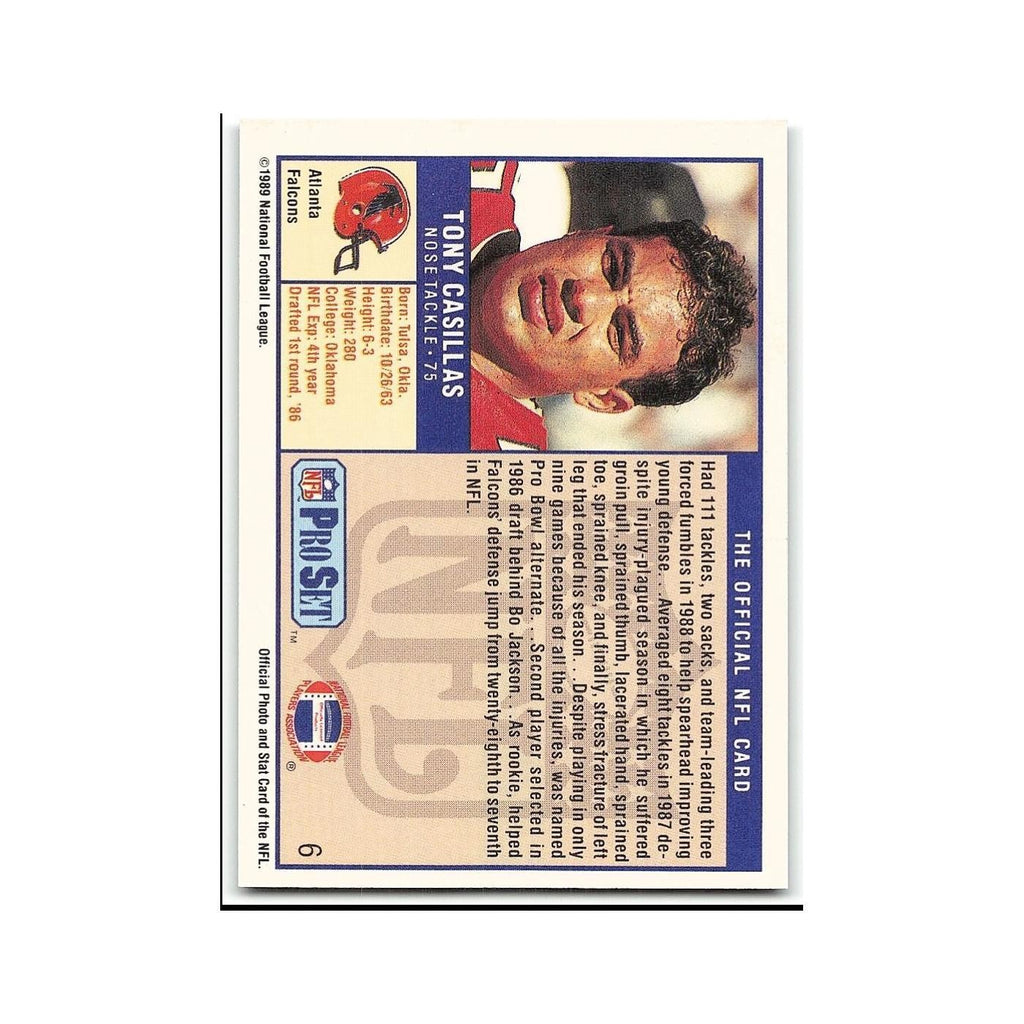 Tony Casillas 1989 Pro Set #6 Atlanta Falcons Football Card NM