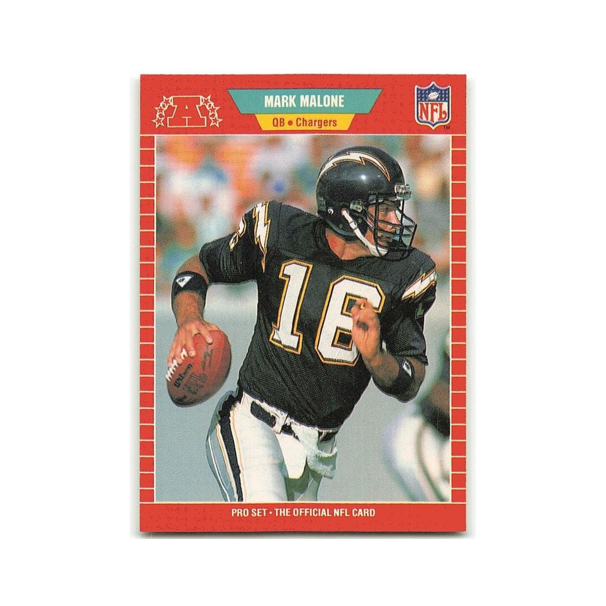 Mark Malone 1989 Pro Set #362 San Diego Chargers Football Card NM