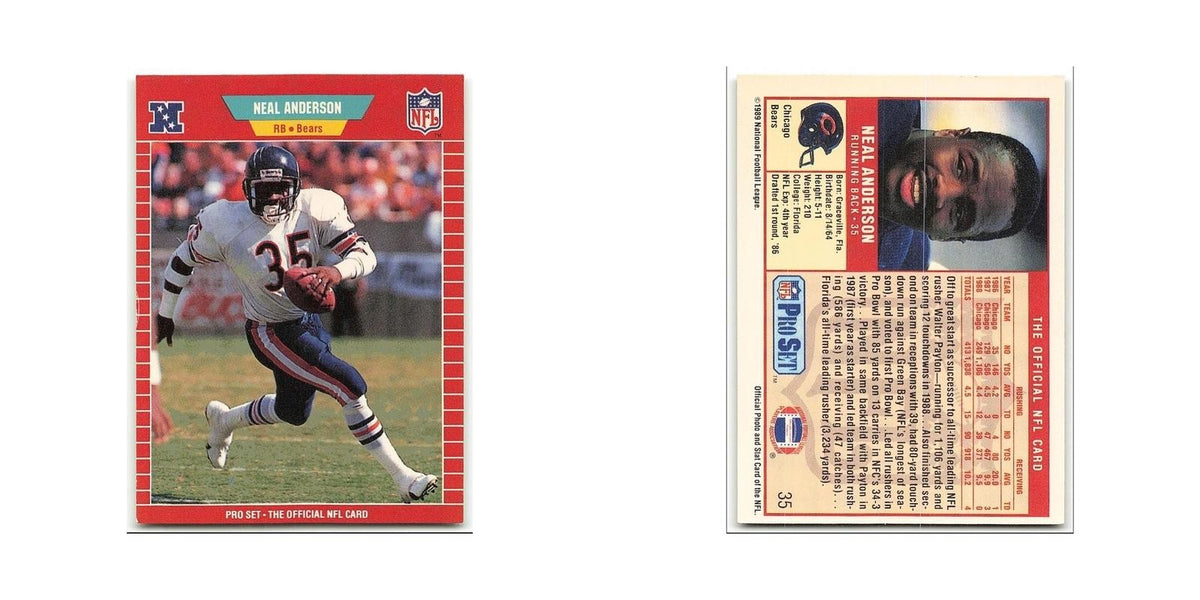 Neal Anderson 1989 Pro Set #35 Chicago Bears Football Card NM