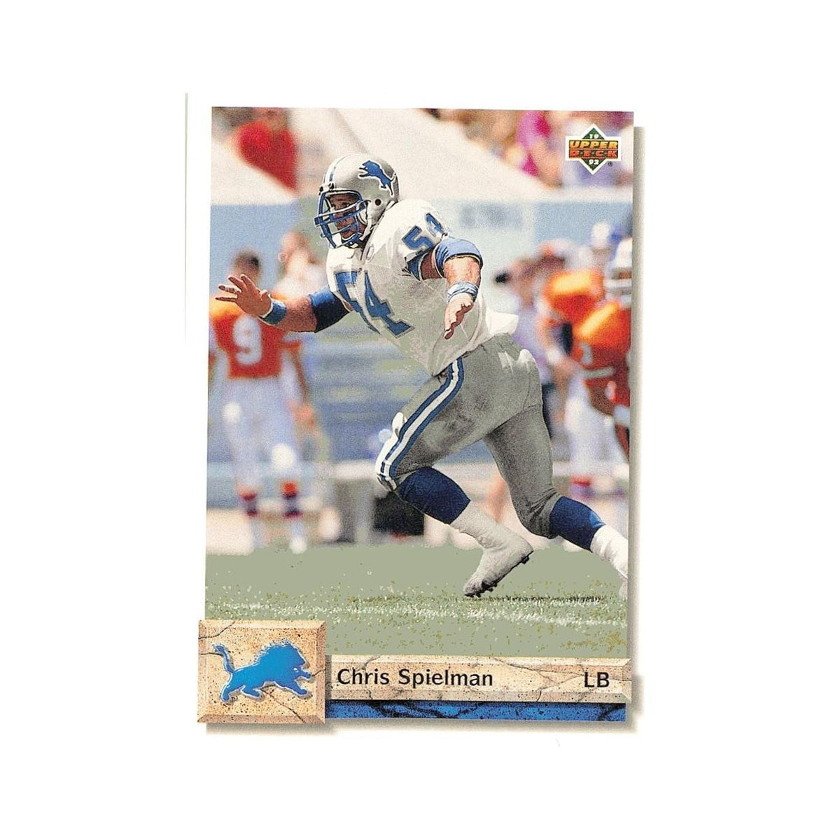 Chris Spielman 1992 Upper Deck #390 Detroit Lions Football Card NM