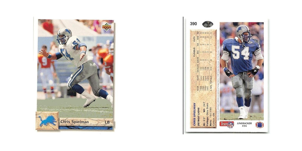 Chris Spielman 1992 Upper Deck #390 Detroit Lions Football Card NM