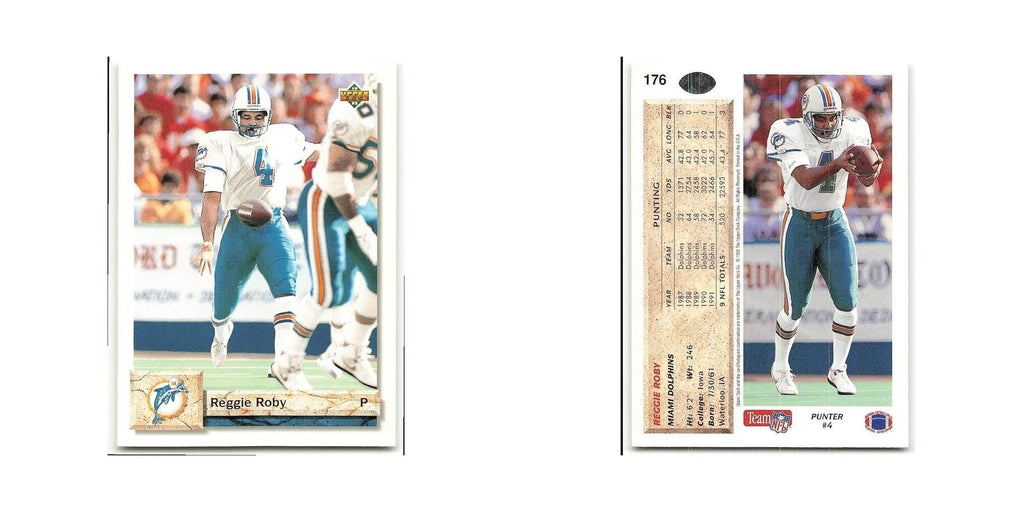Reggie Roby 1992 Upper Deck #176 Miami Dolphins Football Card NM