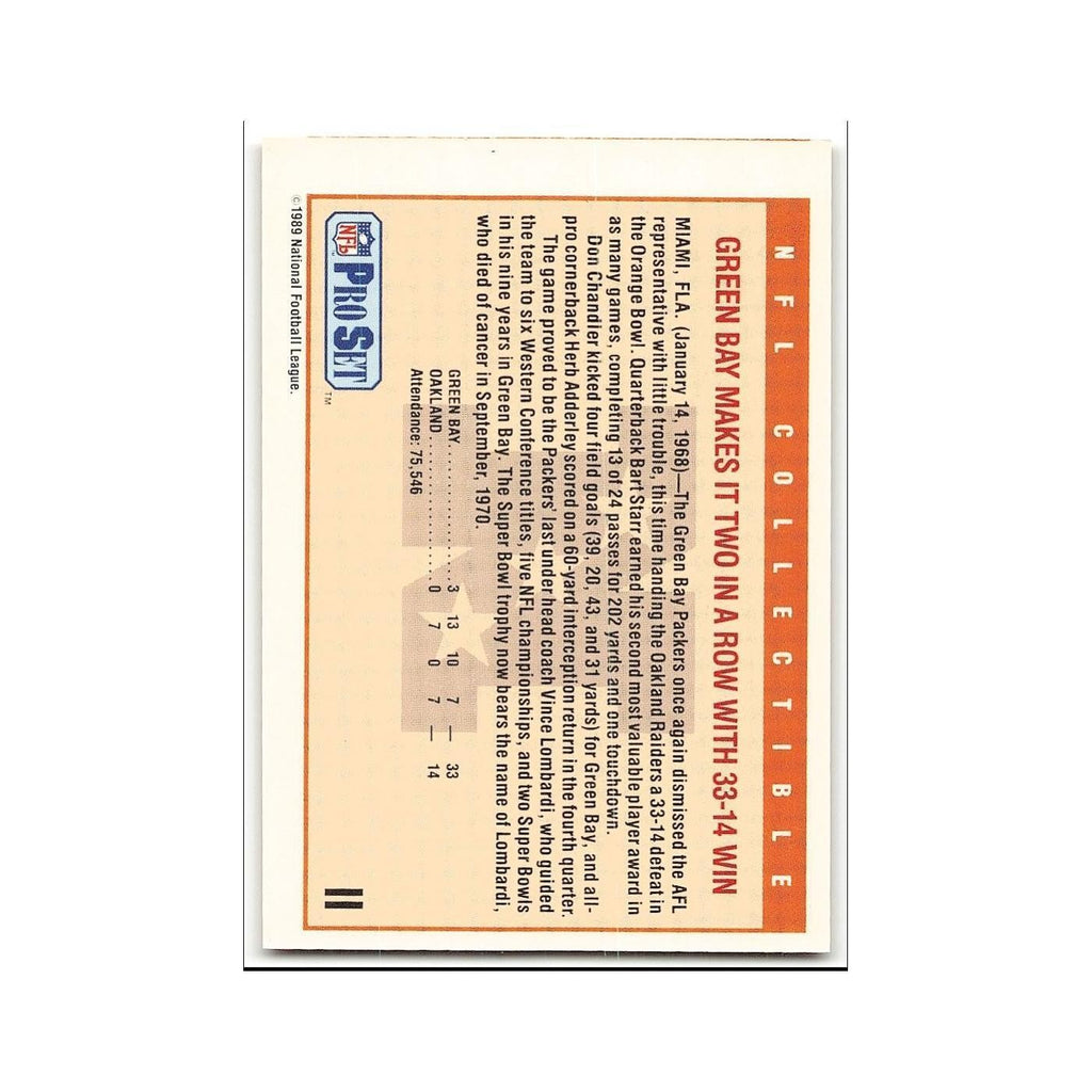 Super Bowl II 1989 Pro Set #II Green Bay Packers Football Card NM