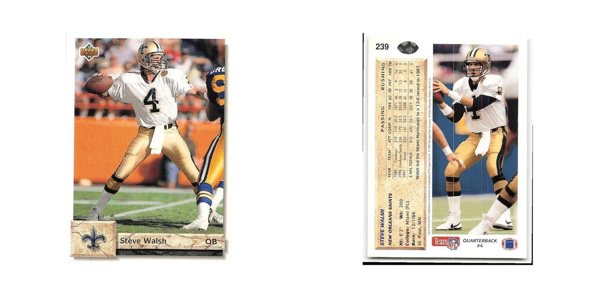 Steve Walsh 1992 Upper Deck #239 New Orleans Saints Football Card NM