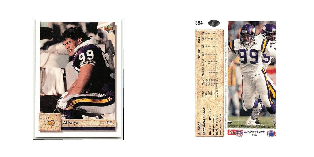 Al Noga 1992 Upper Deck #384 Minnesota Vikings Football Card NM
