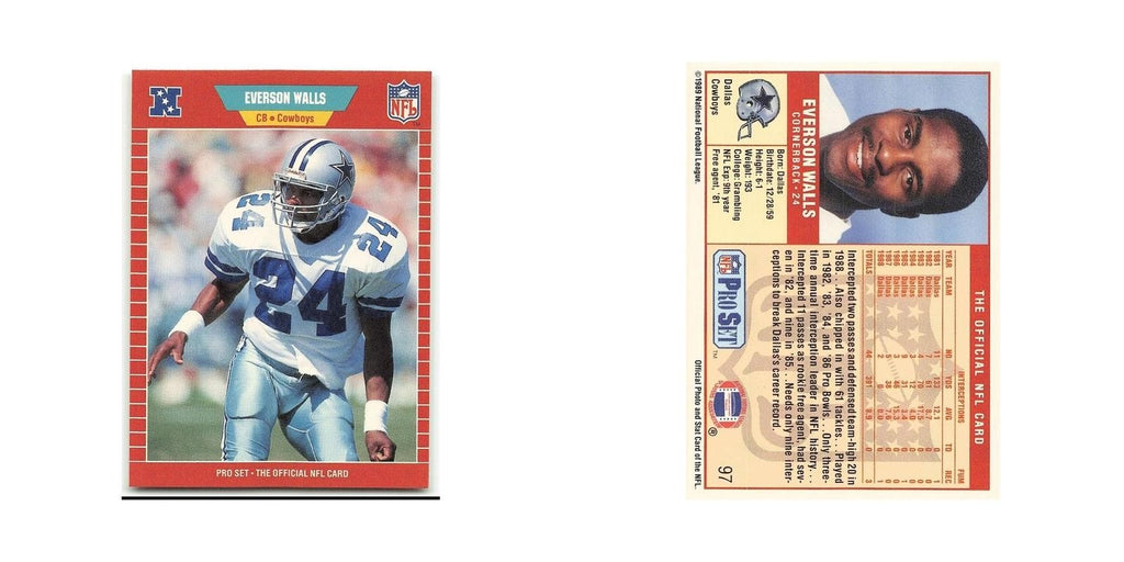 Everson Walls 1989 Pro Set #97 Dallas Cowboys Football Card NM