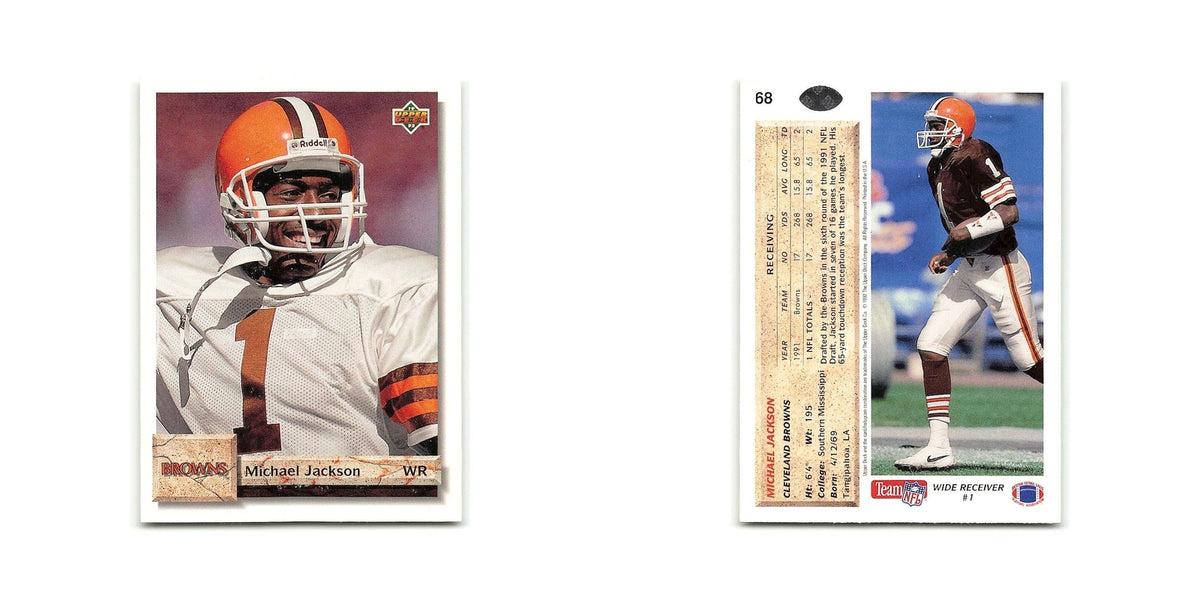 Michael Jackson 1992 Upper Deck #68 Cleveland Browns Football Card NM
