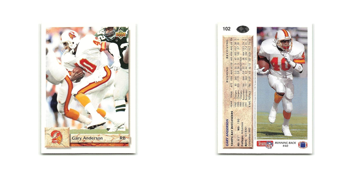 Gary Anderson 1992 Upper Deck #102 Tampa Bay Buccaneers Football Card NM