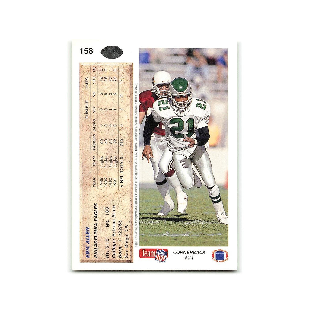 Eric Allen 1992 Upper Deck #158 Philadelphia Eagles Football Card NM