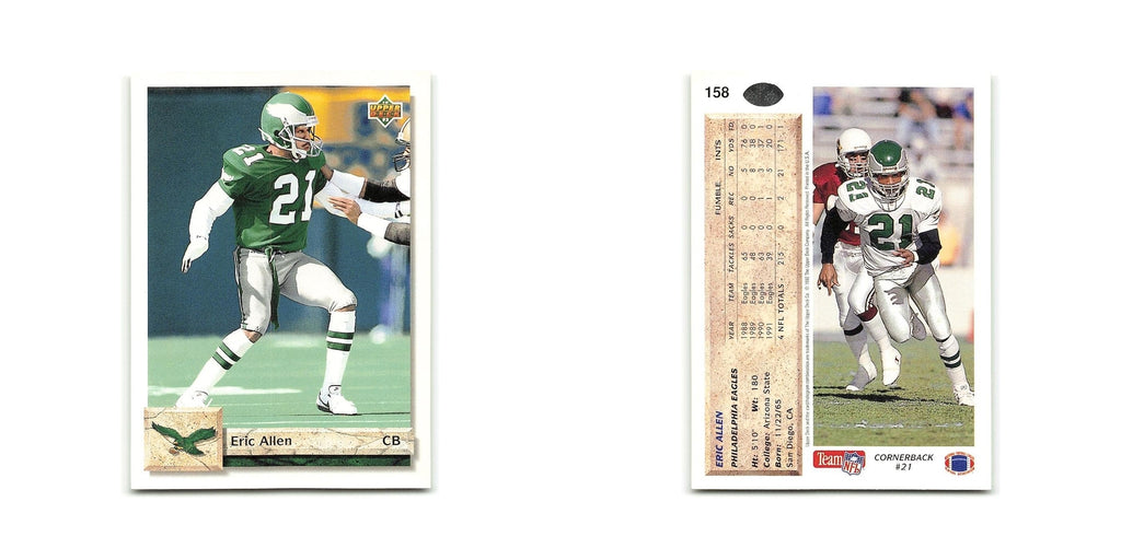 Eric Allen 1992 Upper Deck #158 Philadelphia Eagles Football Card NM
