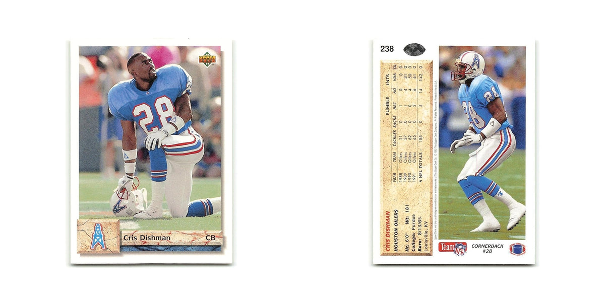 Cris Dishman 1992 Upper Deck #238 Houston Oilers Football Card NM