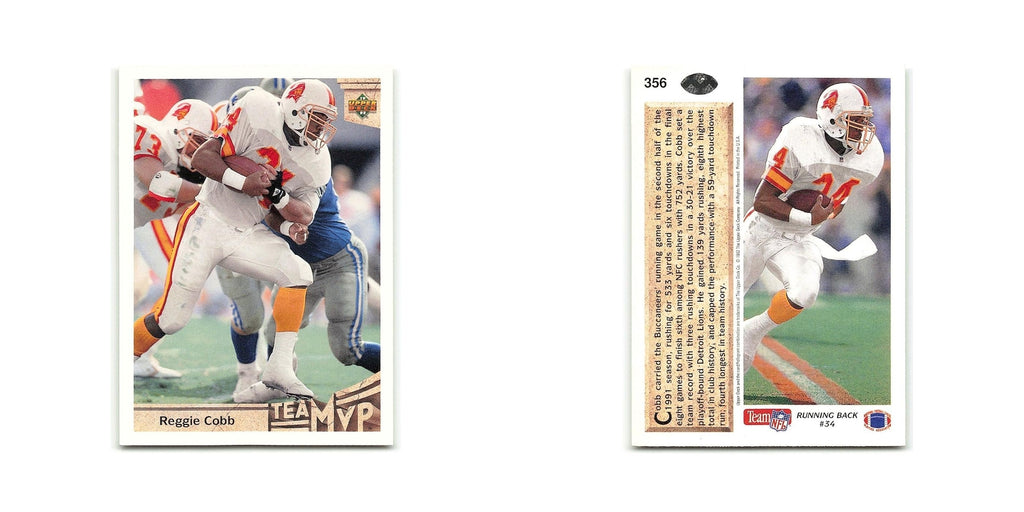 Reggie Cobb 1992 Upper Deck #356 Tampa Bay Buccaneers Football Card NM